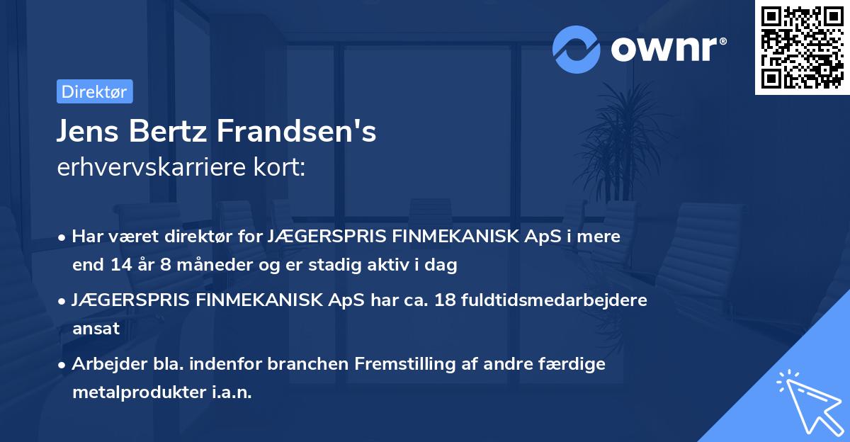 Jens Bertz Frandsen's erhvervskarriere kort