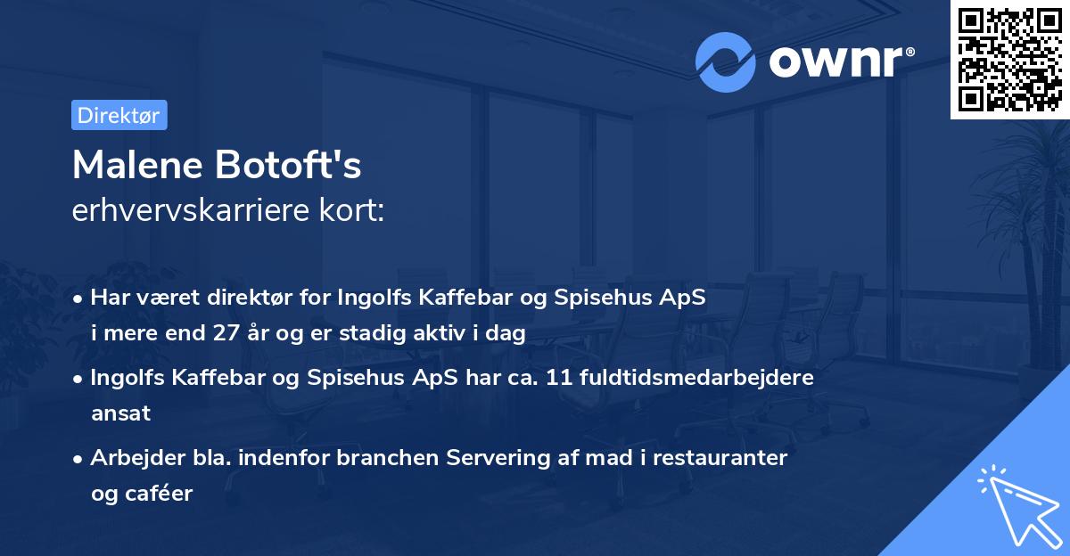 Malene Botoft's erhvervskarriere kort