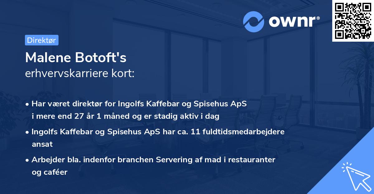 Malene Botoft's erhvervskarriere kort