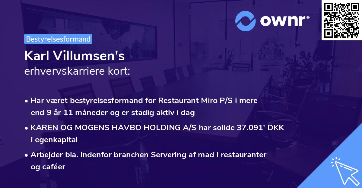 Karl Villumsen's erhvervskarriere kort