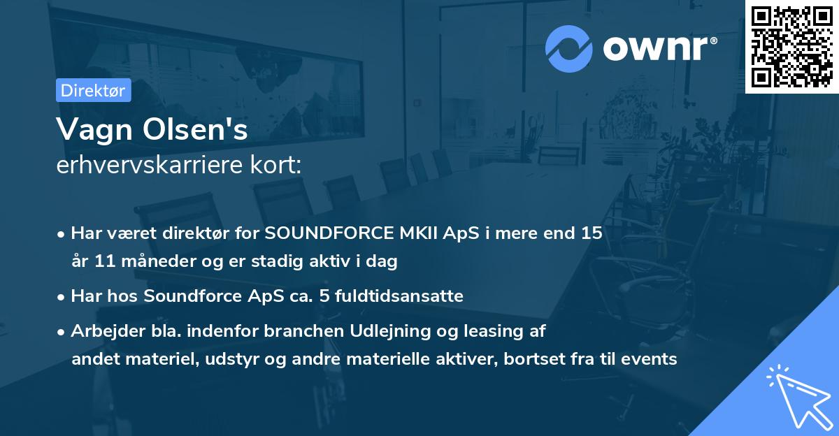 Vagn Olsen's erhvervskarriere kort