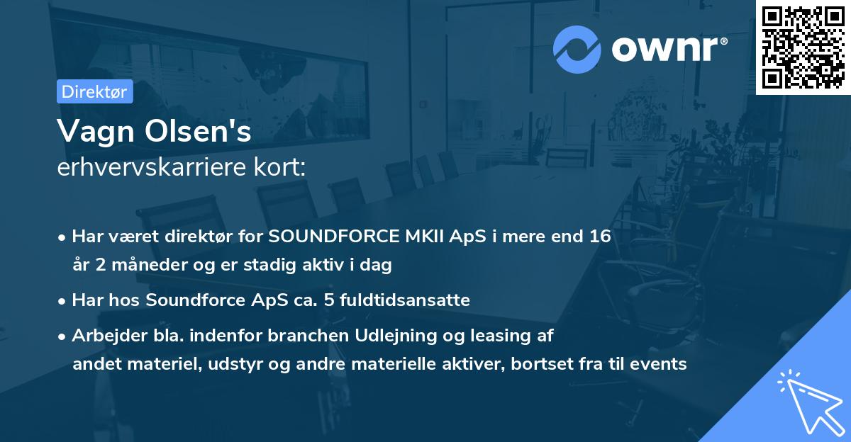 Vagn Olsen's erhvervskarriere kort