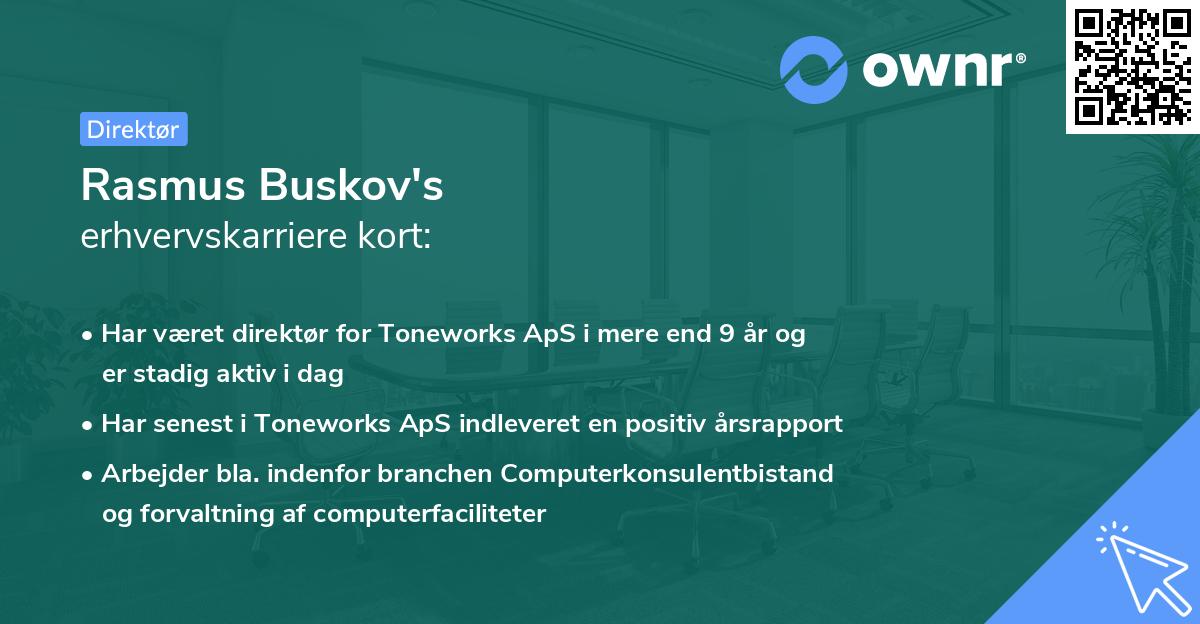 Rasmus Buskov's erhvervskarriere kort