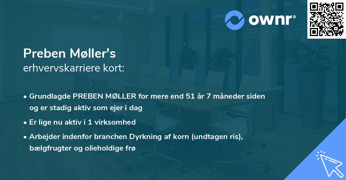 Preben Møller's erhvervskarriere kort