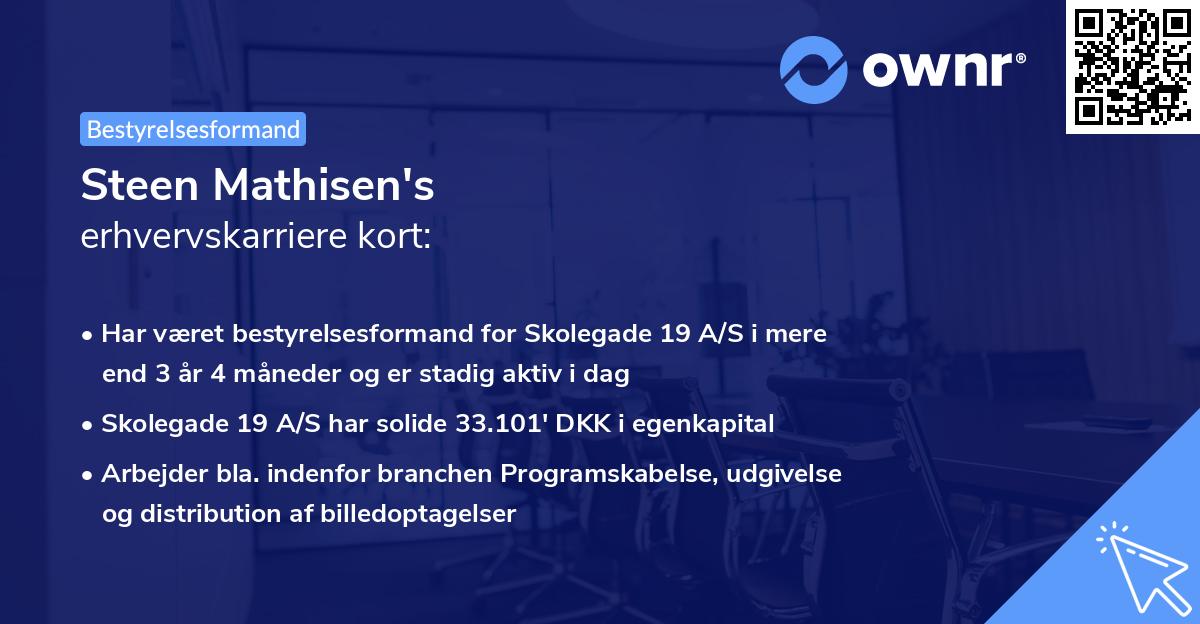 Steen Mathisen's erhvervskarriere kort