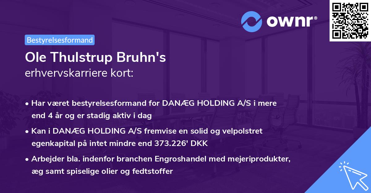 Ole Thulstrup Bruhn's erhvervskarriere kort