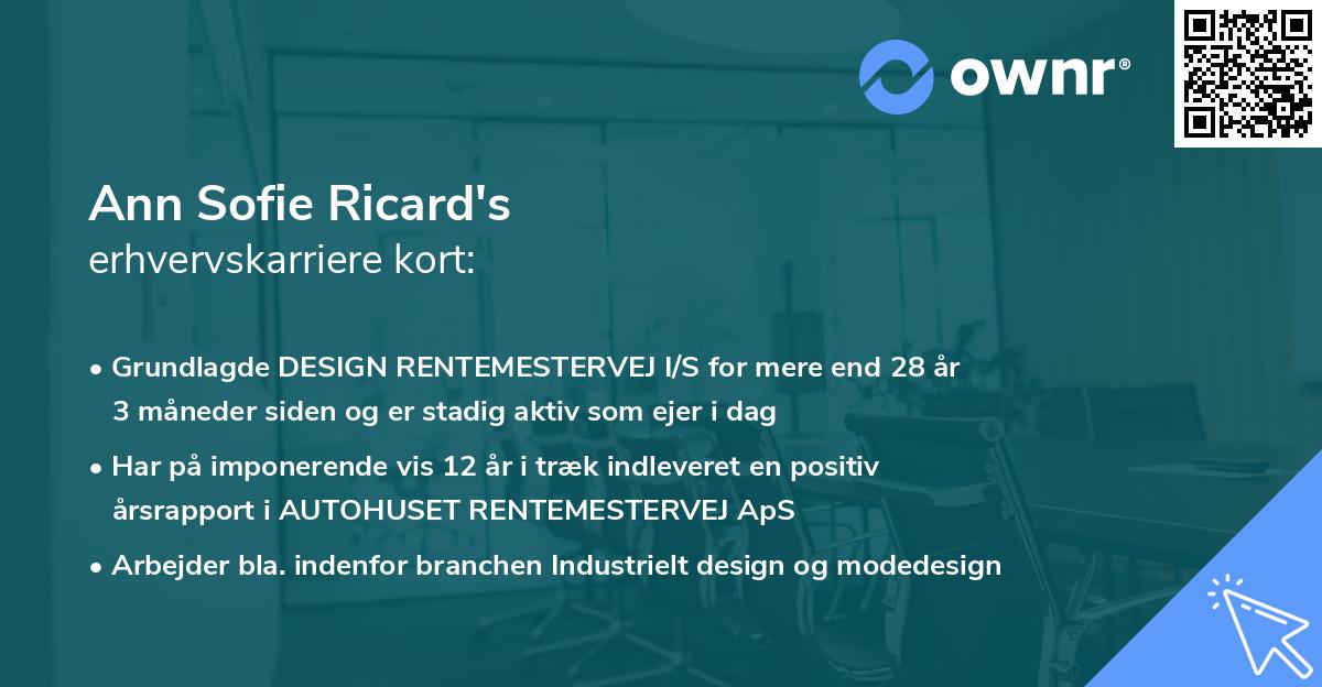 Ann Sofie Ricard's erhvervskarriere kort