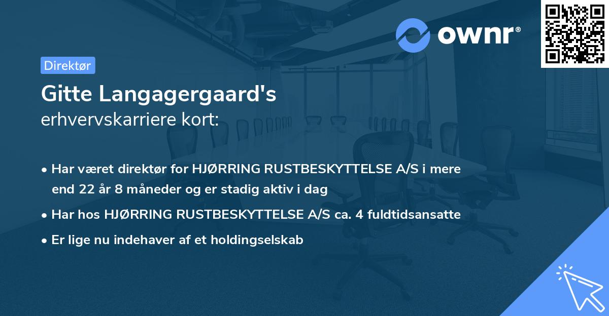 Gitte Langagergaard's erhvervskarriere kort