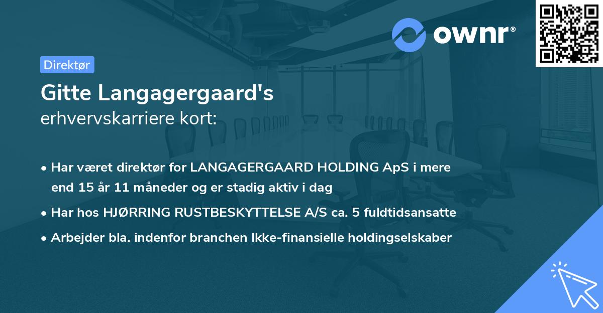 Gitte Langagergaard's erhvervskarriere kort