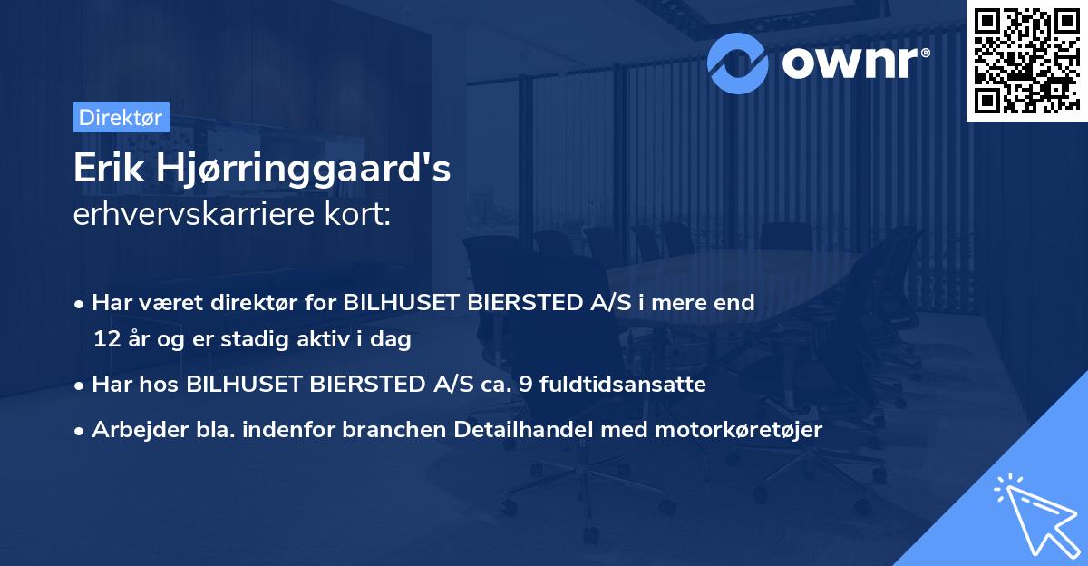 Erik Hjørringgaard's erhvervskarriere kort