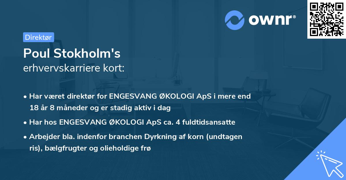 Poul Stokholm's erhvervskarriere kort