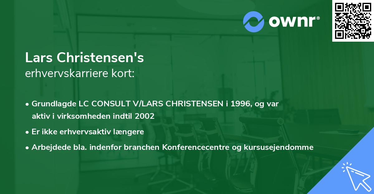 Lars Christensen's erhvervskarriere kort