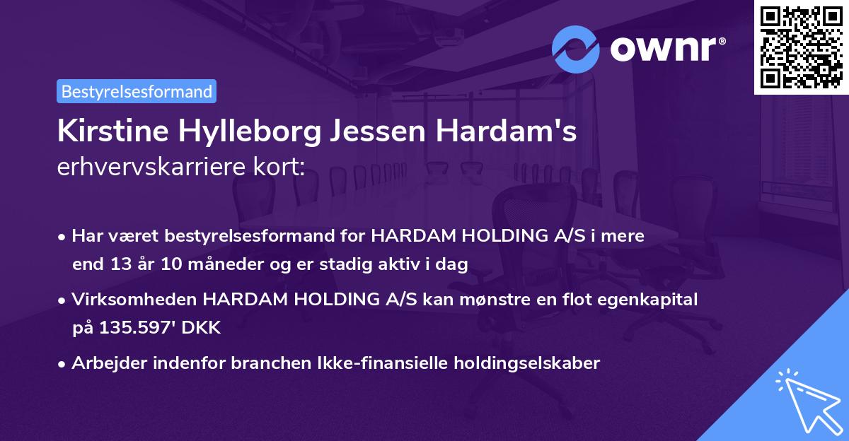 Kirstine Hylleborg Jessen Hardam's erhvervskarriere kort