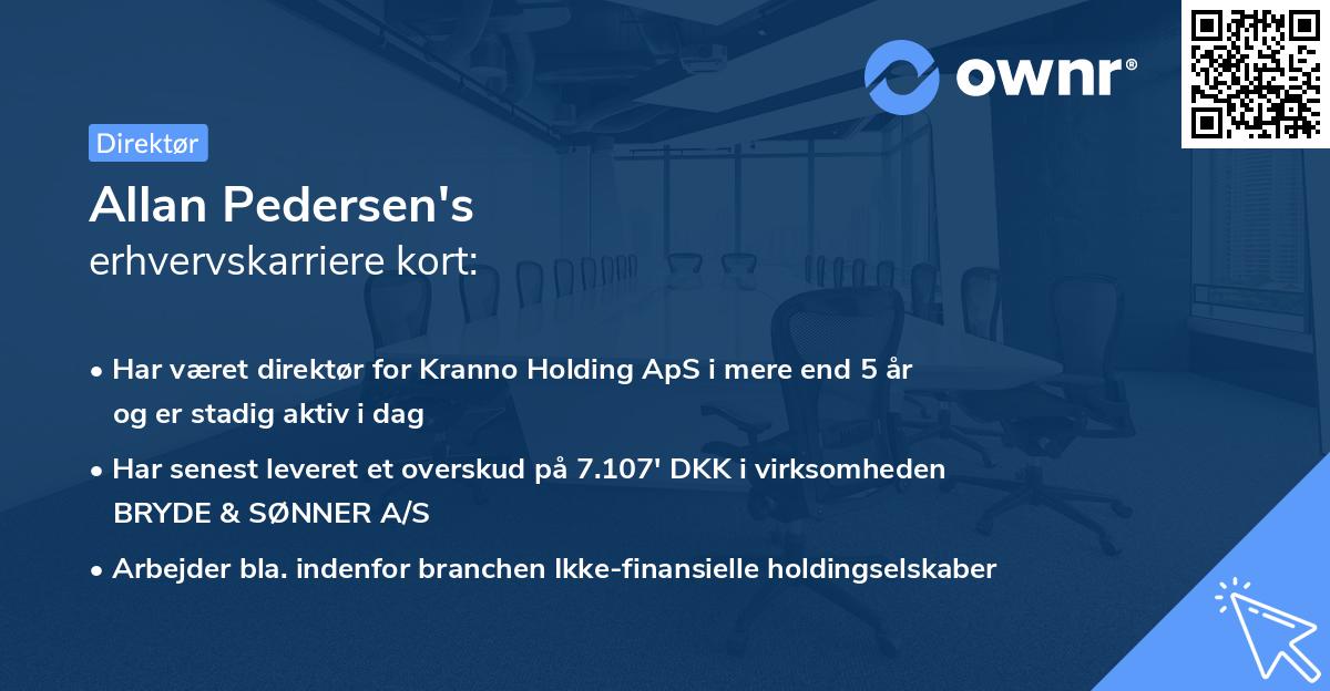 Allan Pedersen's erhvervskarriere kort