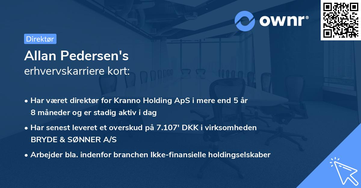Allan Pedersen's erhvervskarriere kort