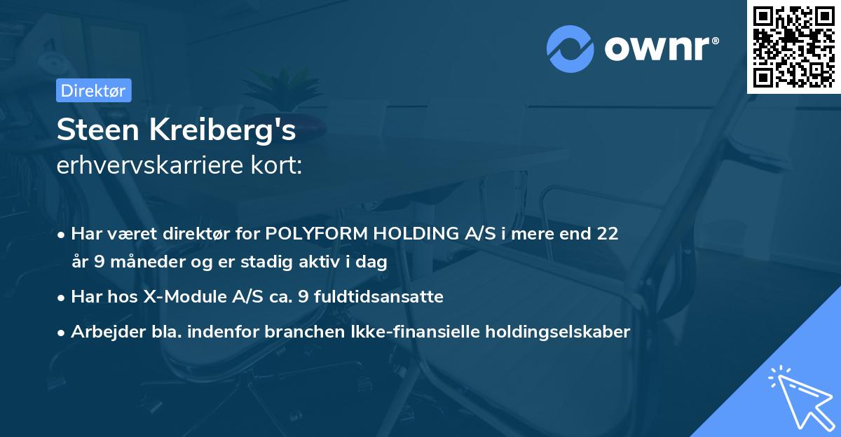 Steen Kreiberg's erhvervskarriere kort
