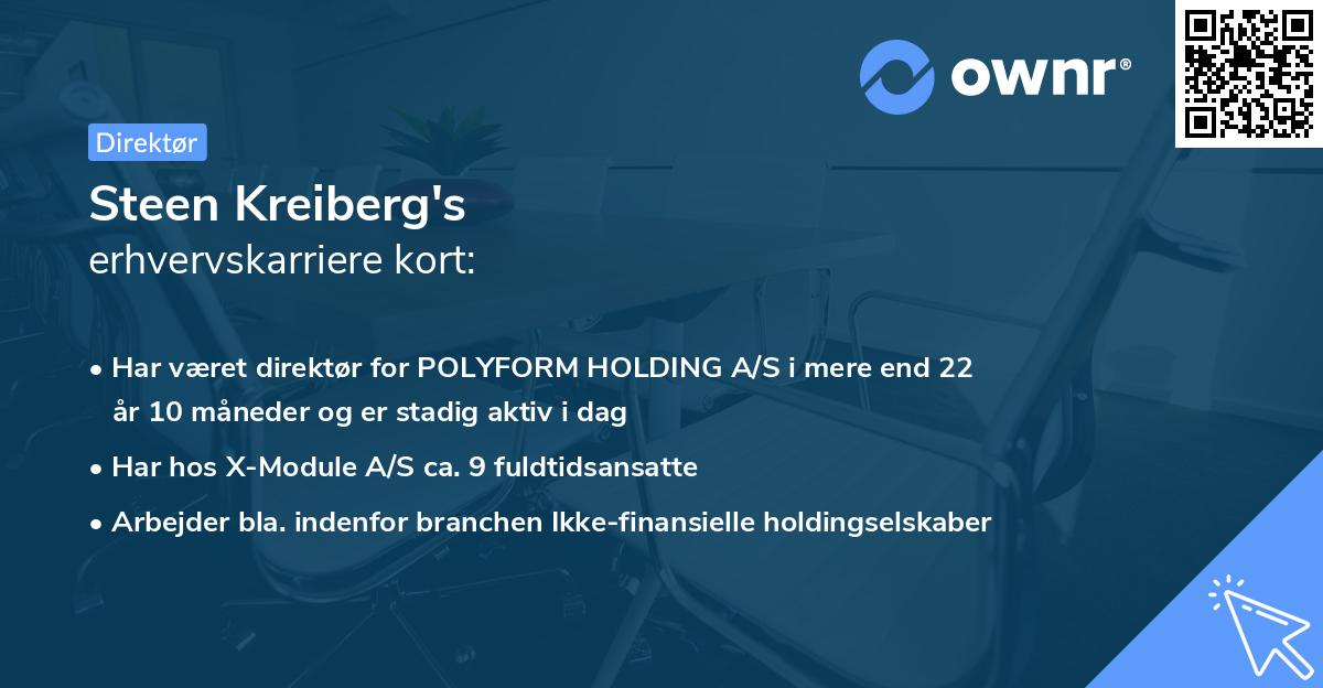 Steen Kreiberg's erhvervskarriere kort