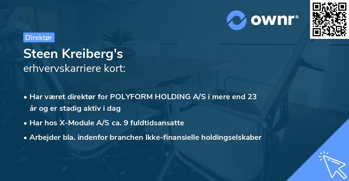 Steen Kreiberg's erhvervskarriere kort