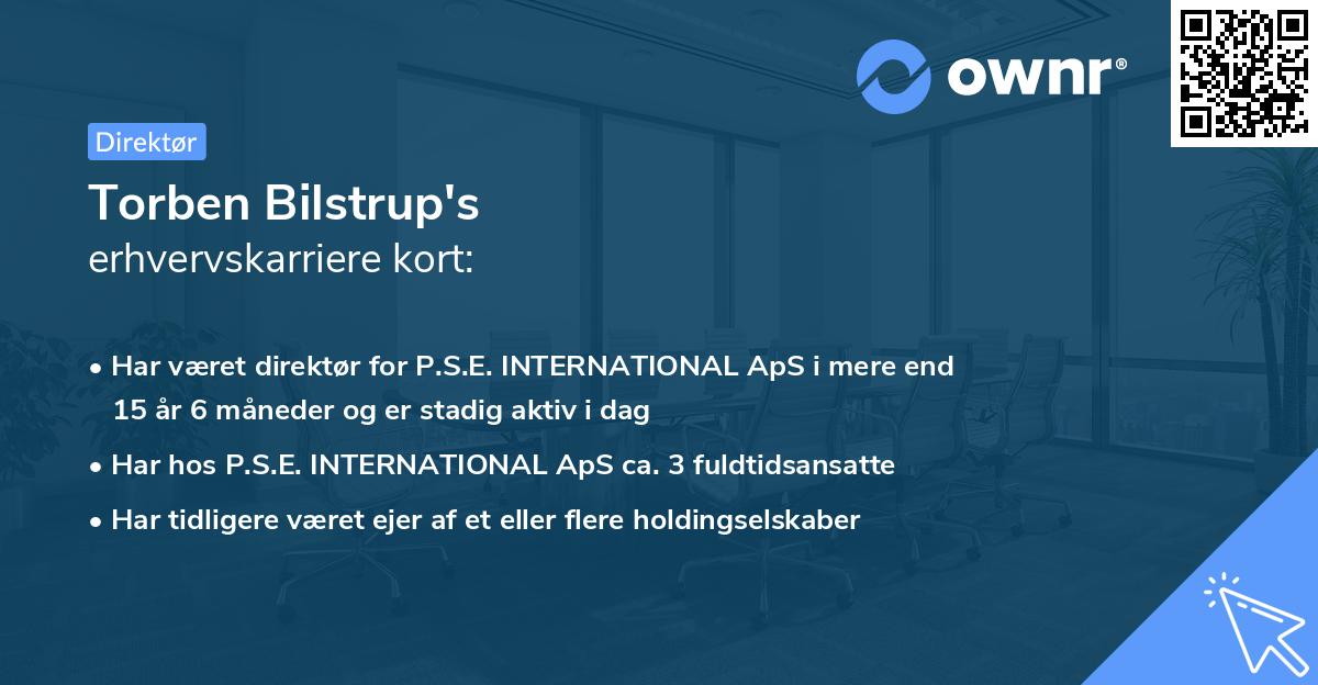 Torben Bilstrup's erhvervskarriere kort