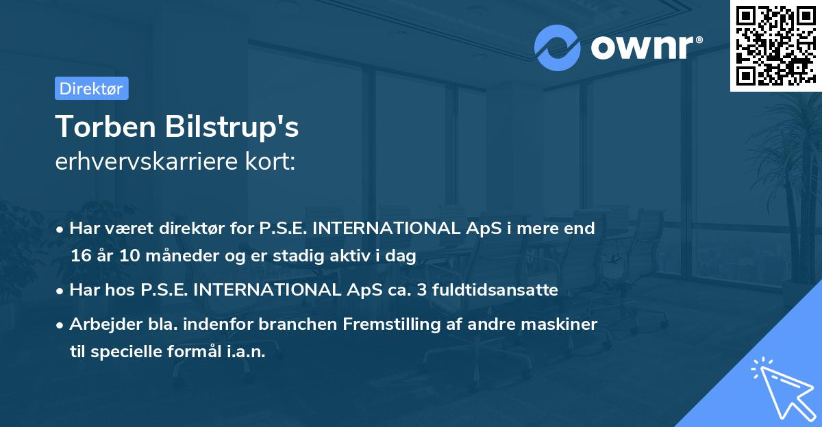 Torben Bilstrup's erhvervskarriere kort