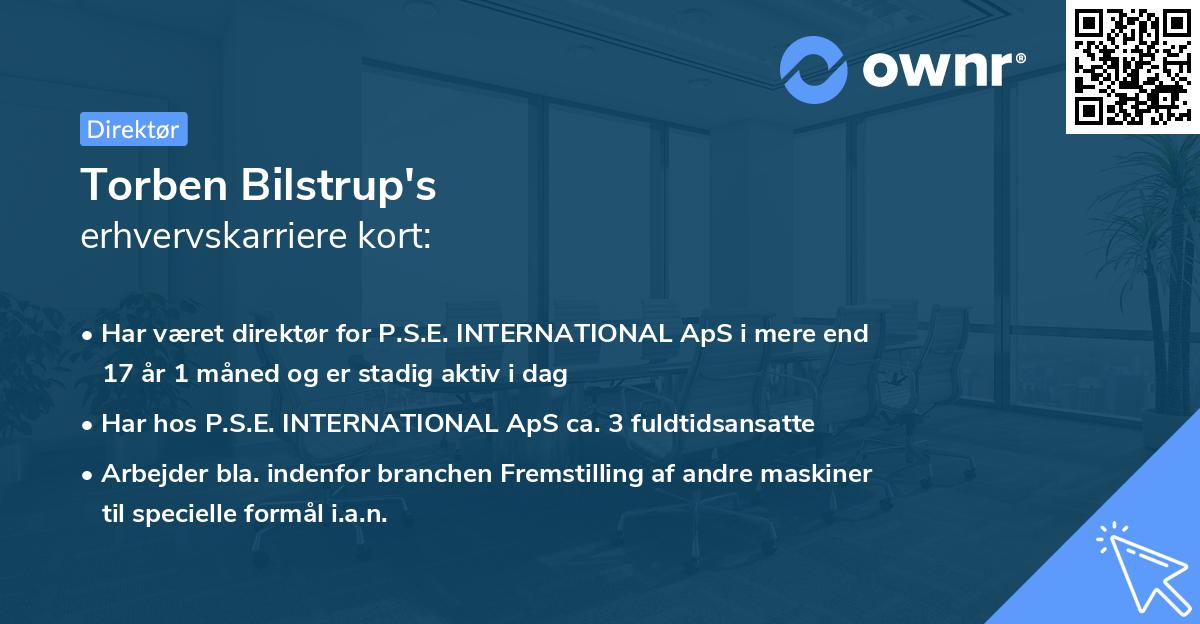 Torben Bilstrup's erhvervskarriere kort