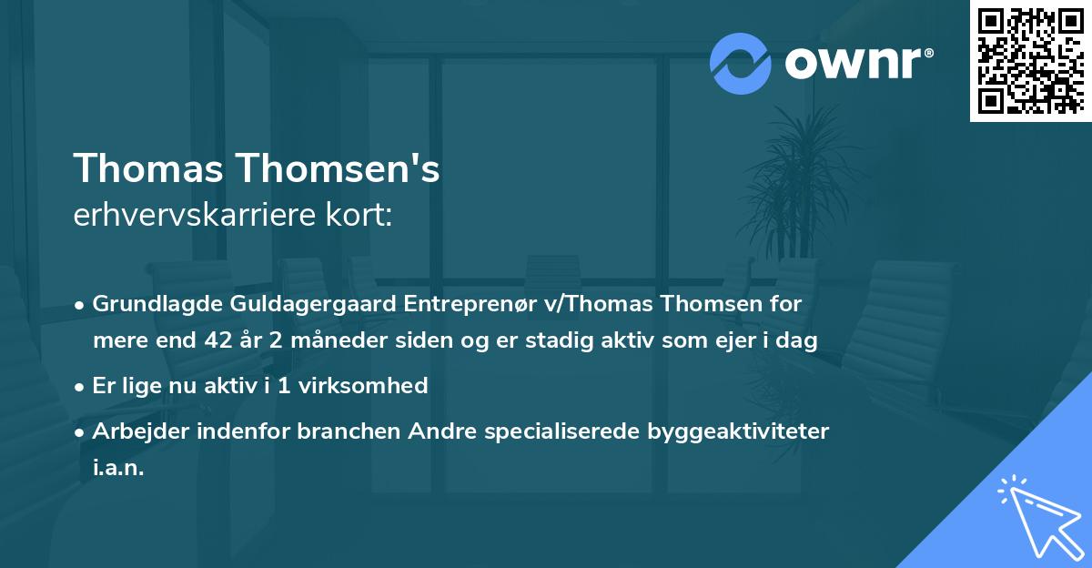 Thomas Thomsen's erhvervskarriere kort