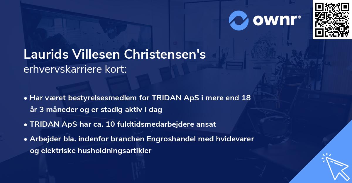 Laurids Villesen Christensen's erhvervskarriere kort