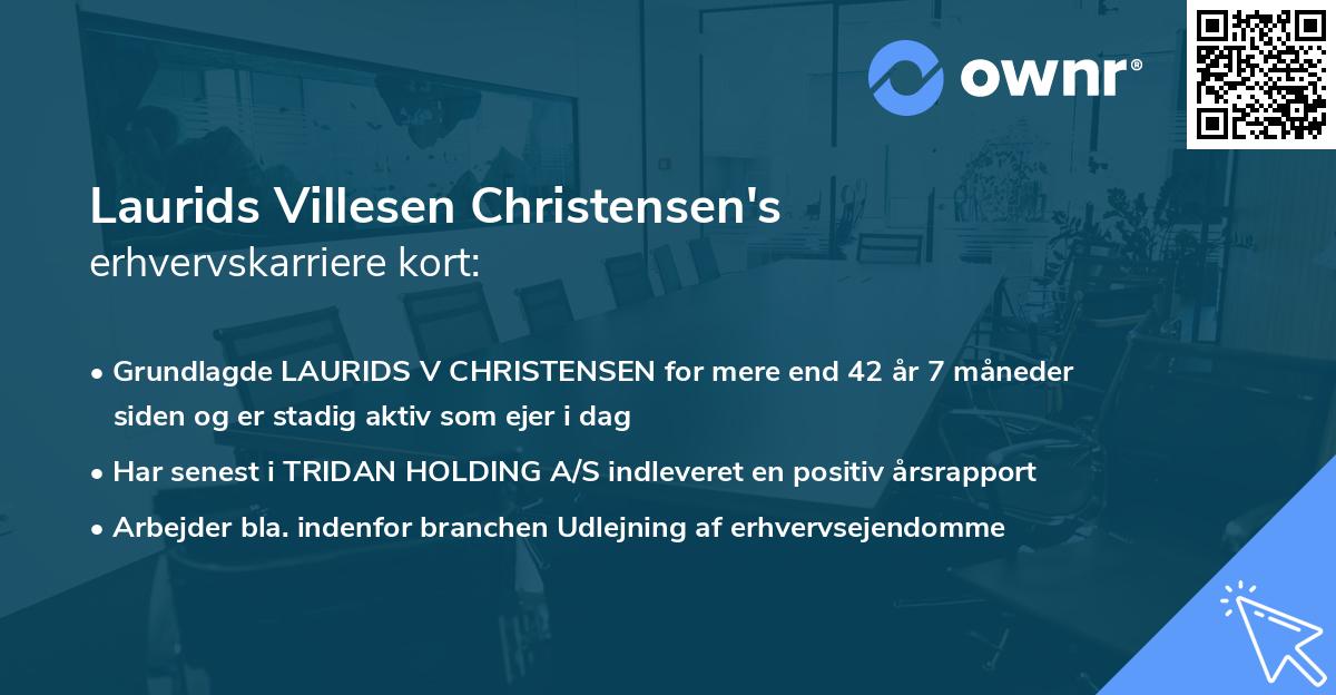 Laurids Villesen Christensen's erhvervskarriere kort