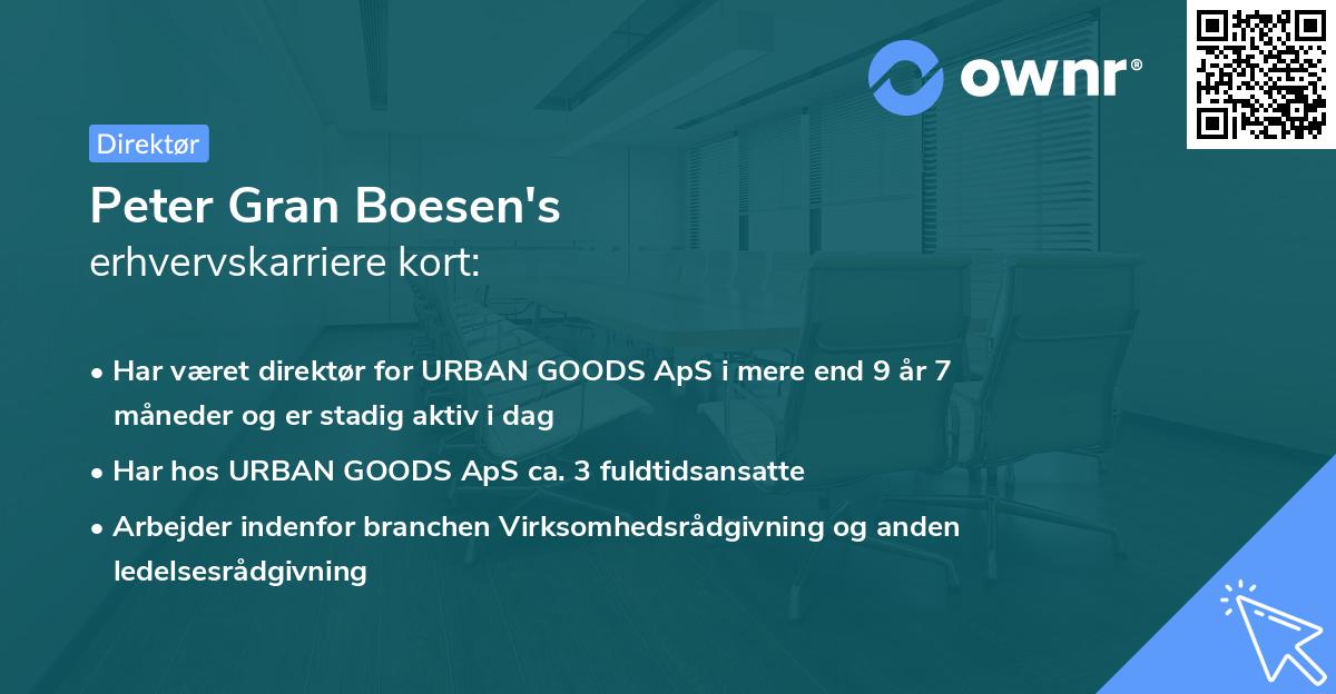 Peter Gran Boesen's erhvervskarriere kort