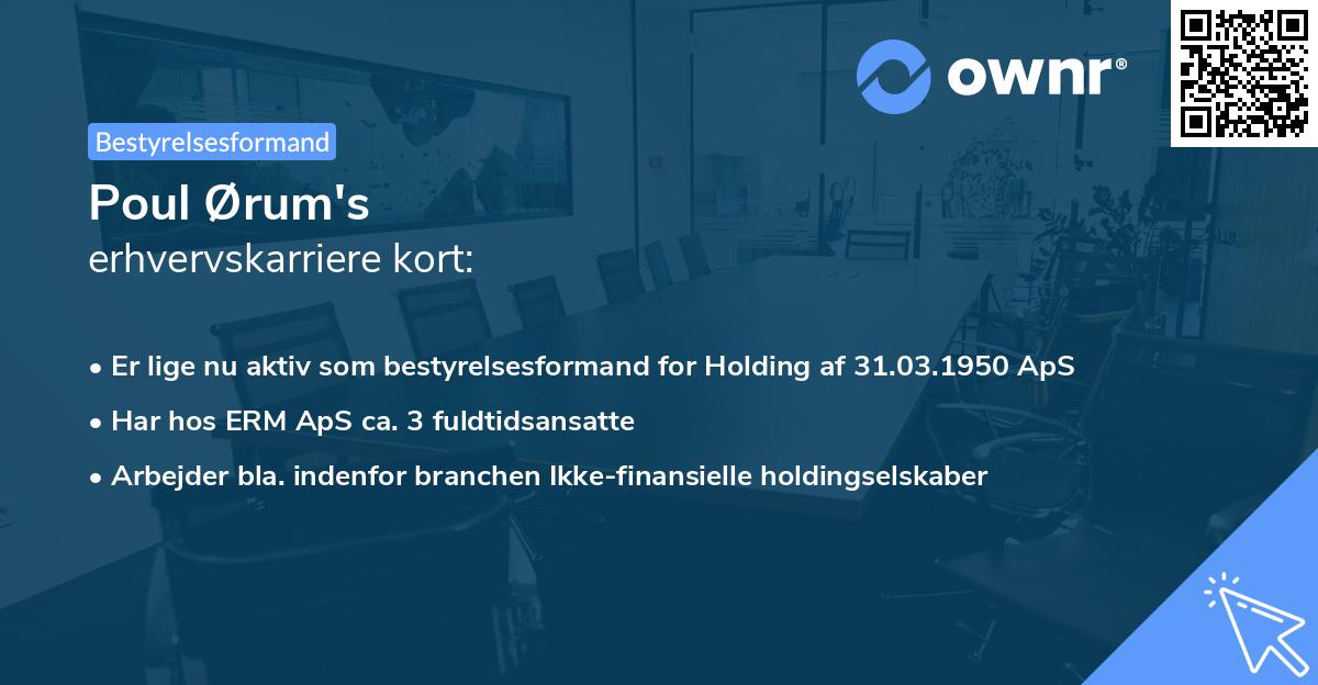 Poul Ørum's erhvervskarriere kort