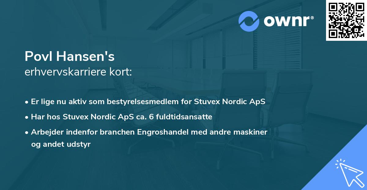 Povl Hansen's erhvervskarriere kort