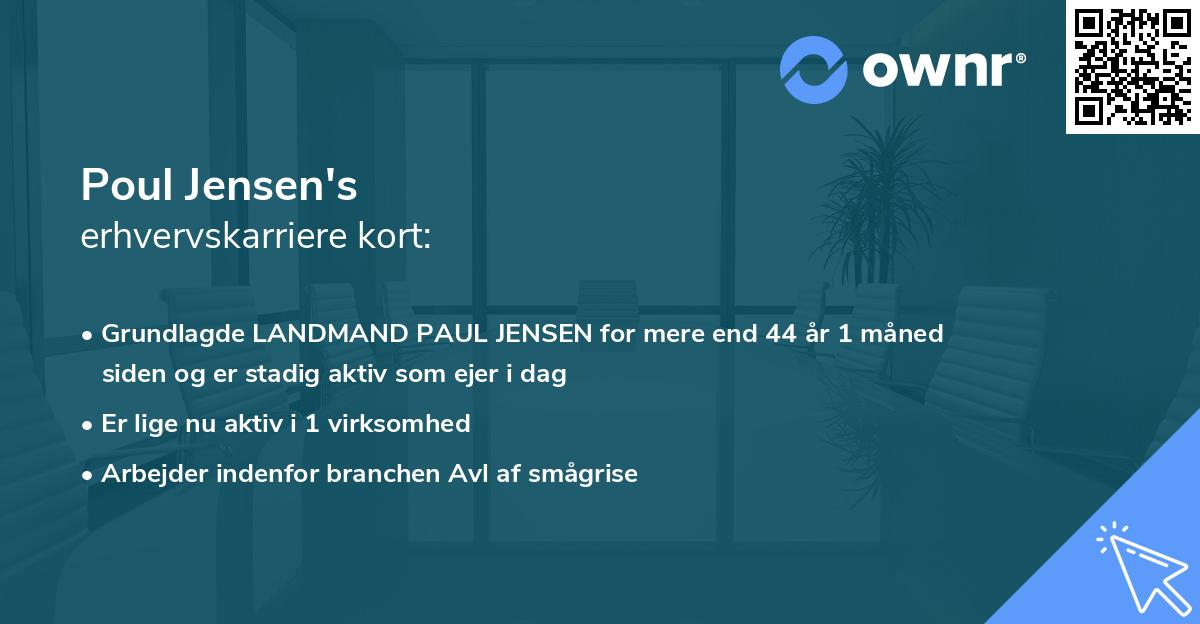 Poul Jensen's erhvervskarriere kort