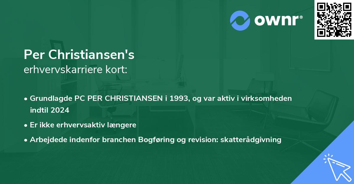 Per Christiansen's erhvervskarriere kort