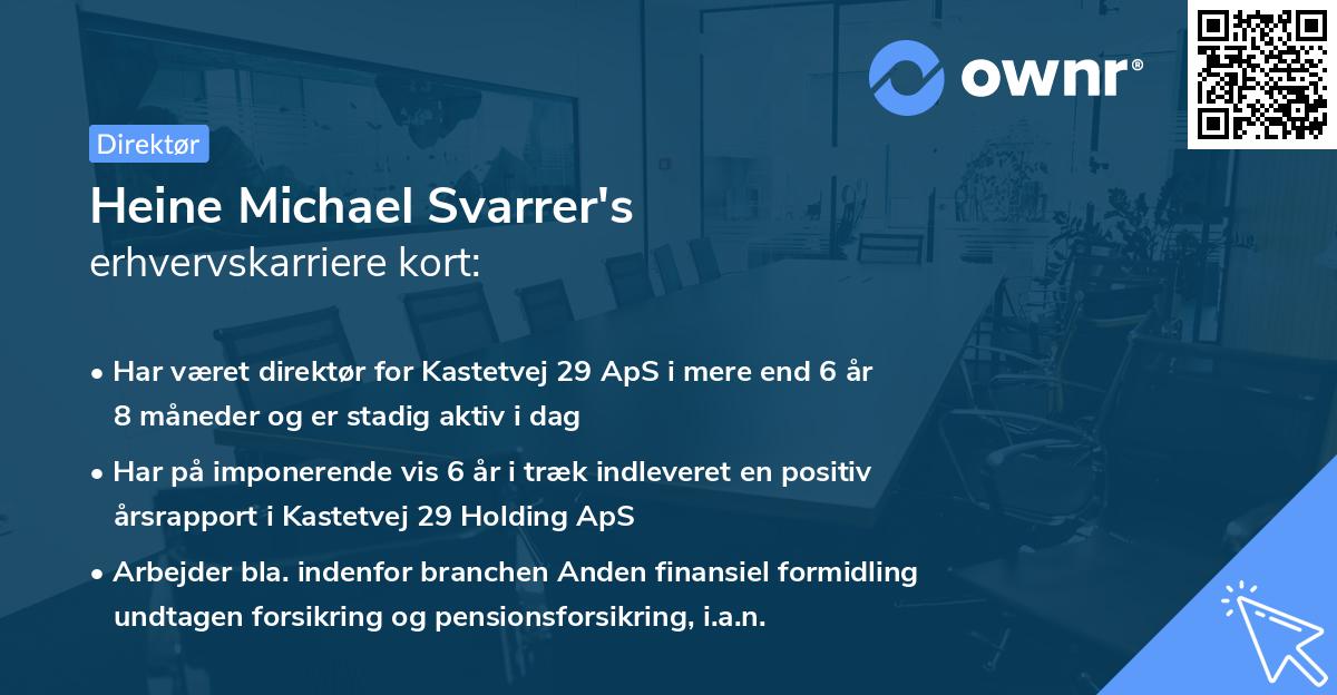 Heine Michael Svarrer's erhvervskarriere kort