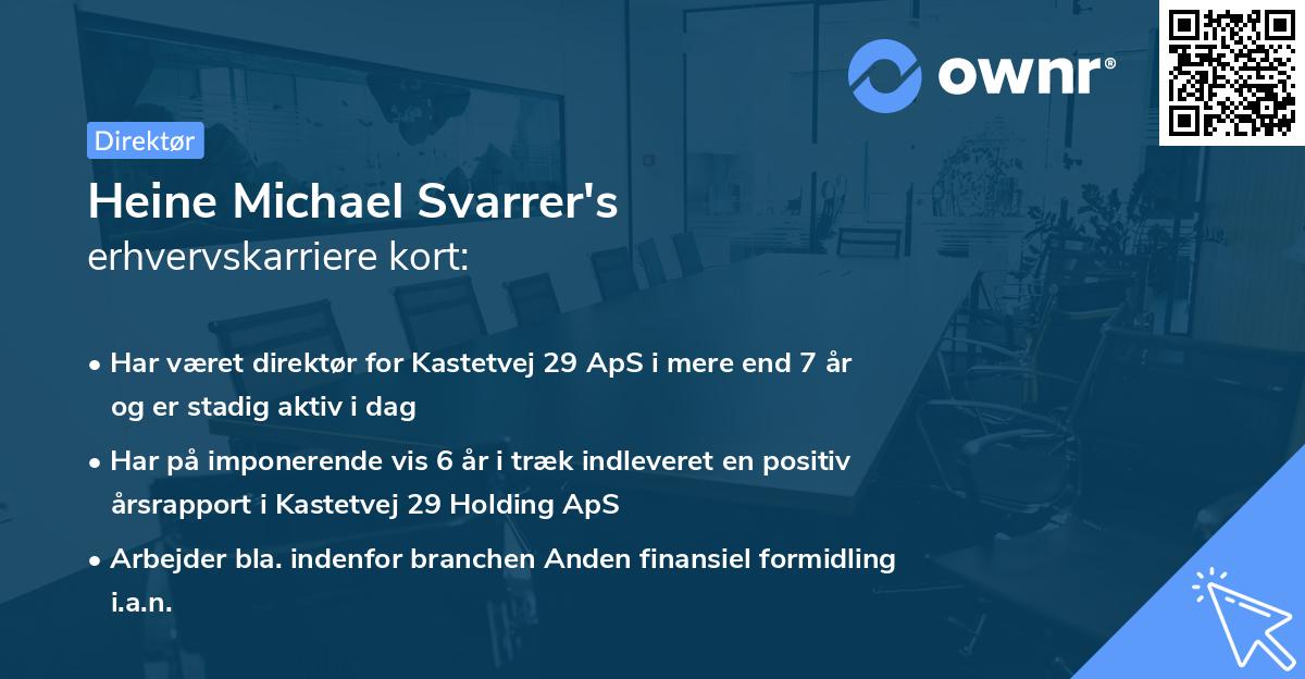 Heine Michael Svarrer's erhvervskarriere kort