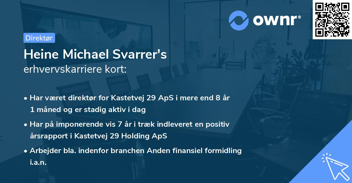 Heine Michael Svarrer's erhvervskarriere kort