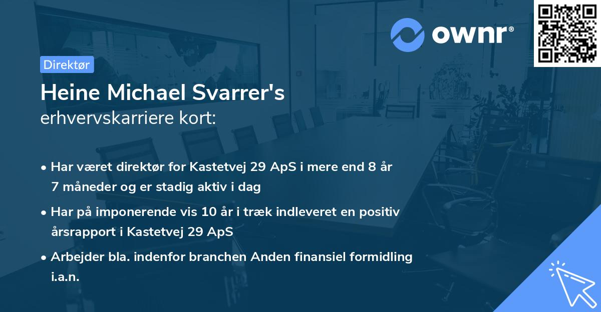 Heine Michael Svarrer's erhvervskarriere kort