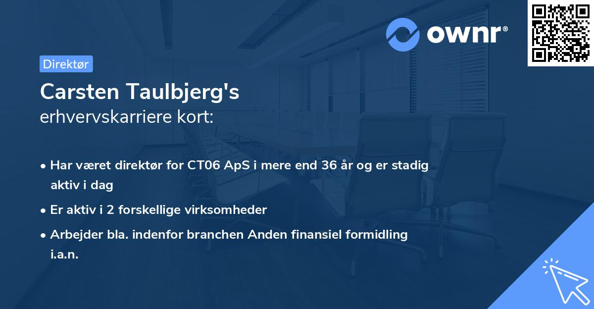 Carsten Taulbjerg's erhvervskarriere kort