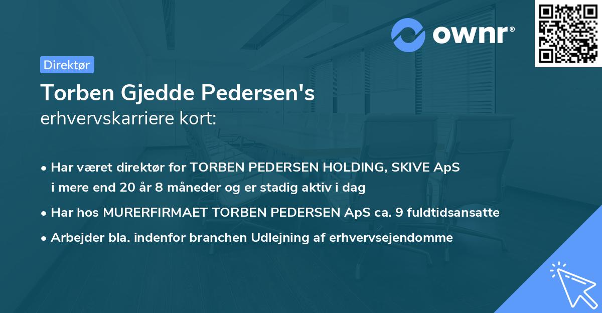 Torben Gjedde Pedersen's erhvervskarriere kort