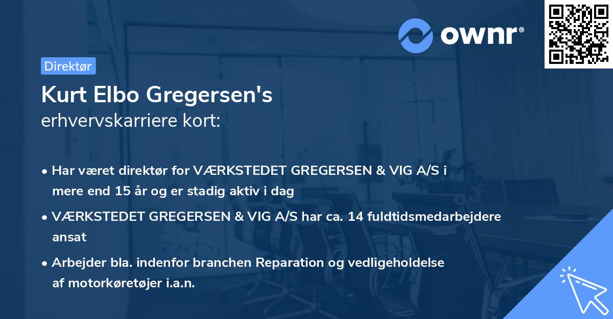 Kurt Elbo Gregersen's erhvervskarriere kort
