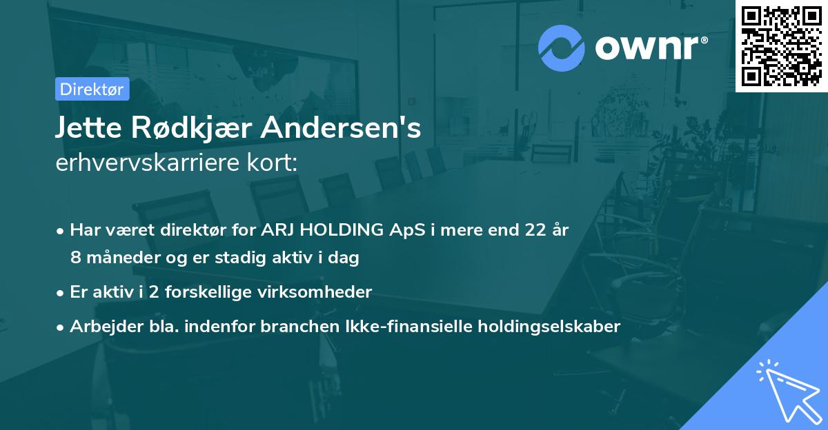 Jette Rødkjær Andersen's erhvervskarriere kort