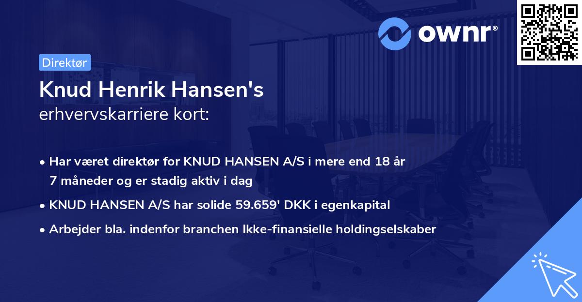 Knud Henrik Hansen's erhvervskarriere kort
