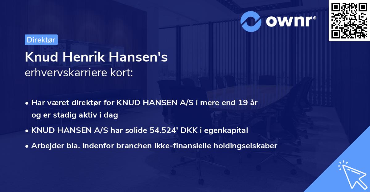 Knud Henrik Hansen's erhvervskarriere kort