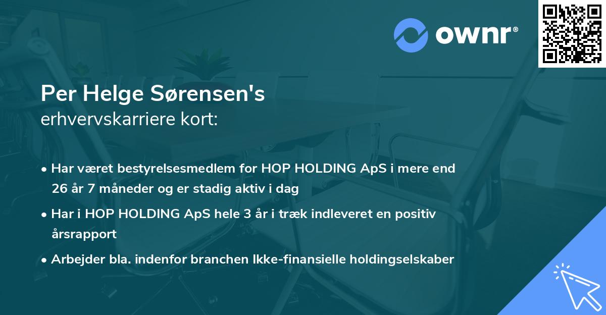 Per Helge Sørensen's erhvervskarriere kort