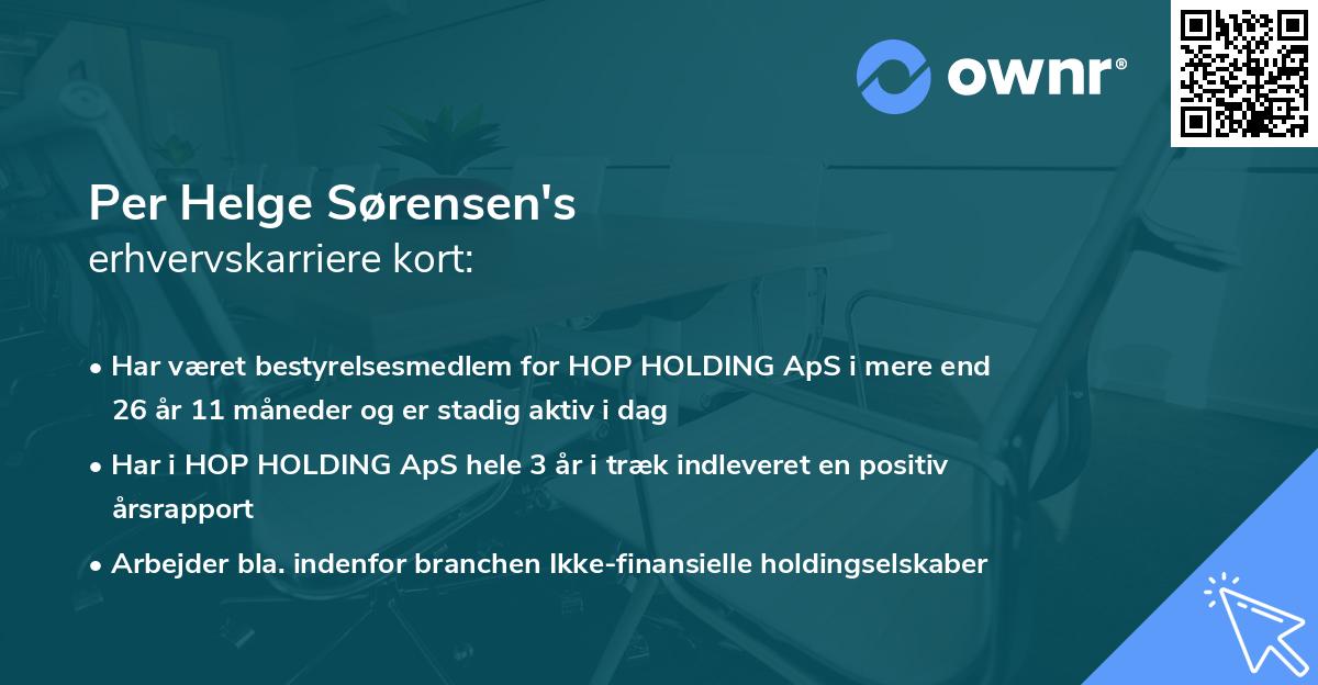 Per Helge Sørensen's erhvervskarriere kort