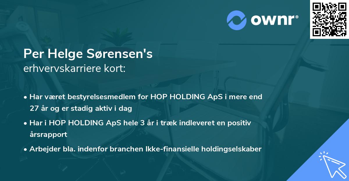 Per Helge Sørensen's erhvervskarriere kort
