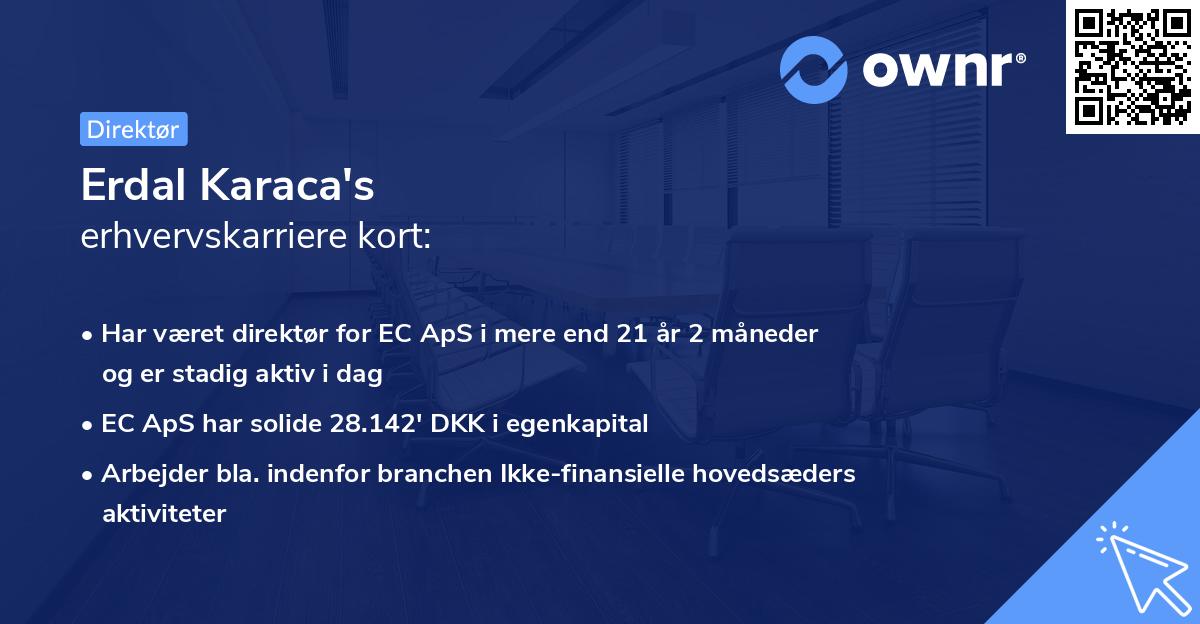 Erdal Karaca's erhvervskarriere kort