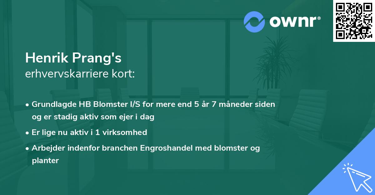 Henrik Prang's erhvervskarriere kort