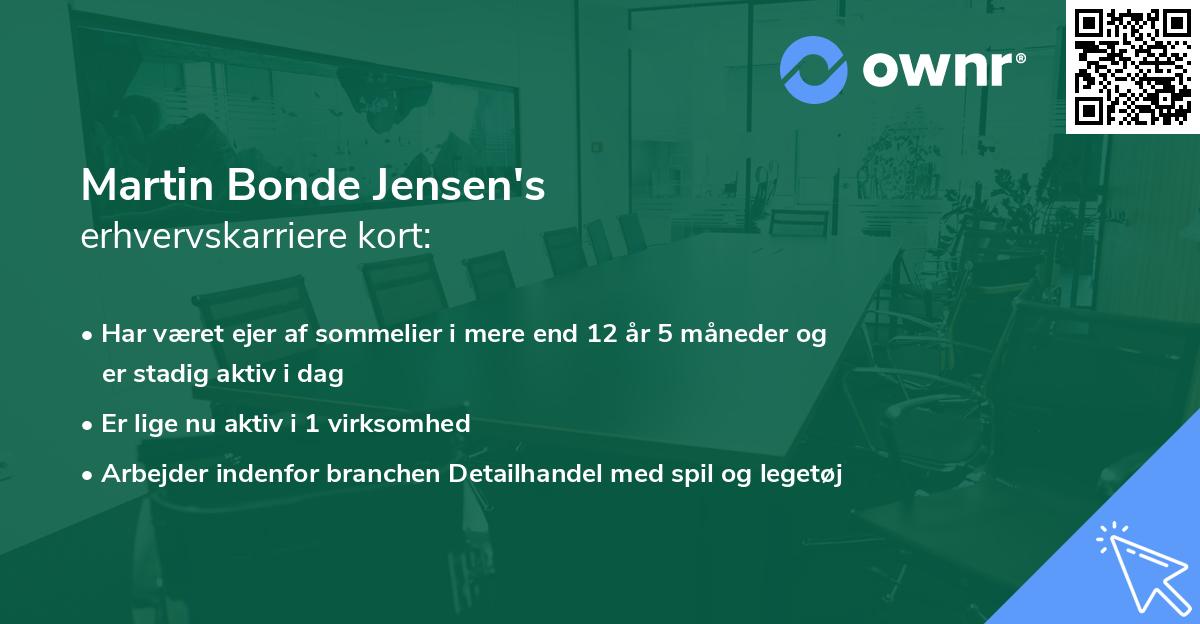 Martin Bonde Jensen's erhvervskarriere kort