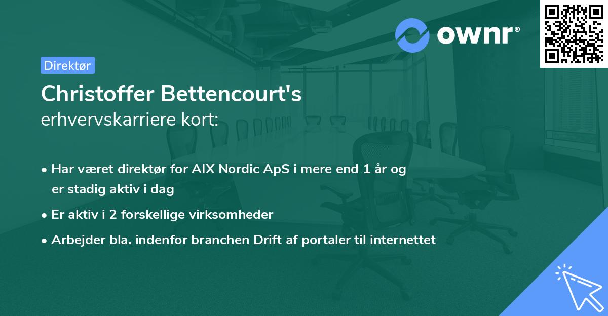 Christoffer Bettencourt's erhvervskarriere kort